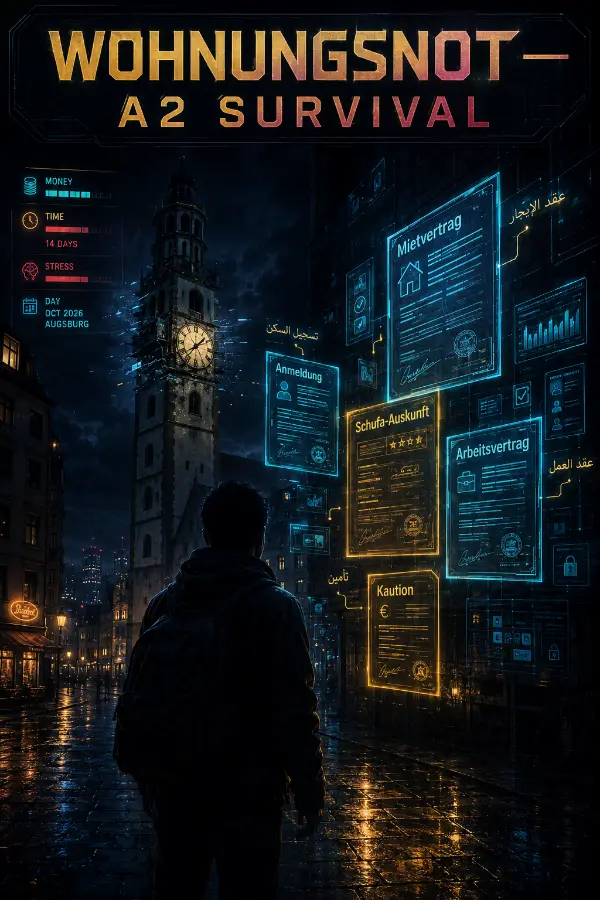 Wohnungsnot — A2 Survival key art with German rental documents